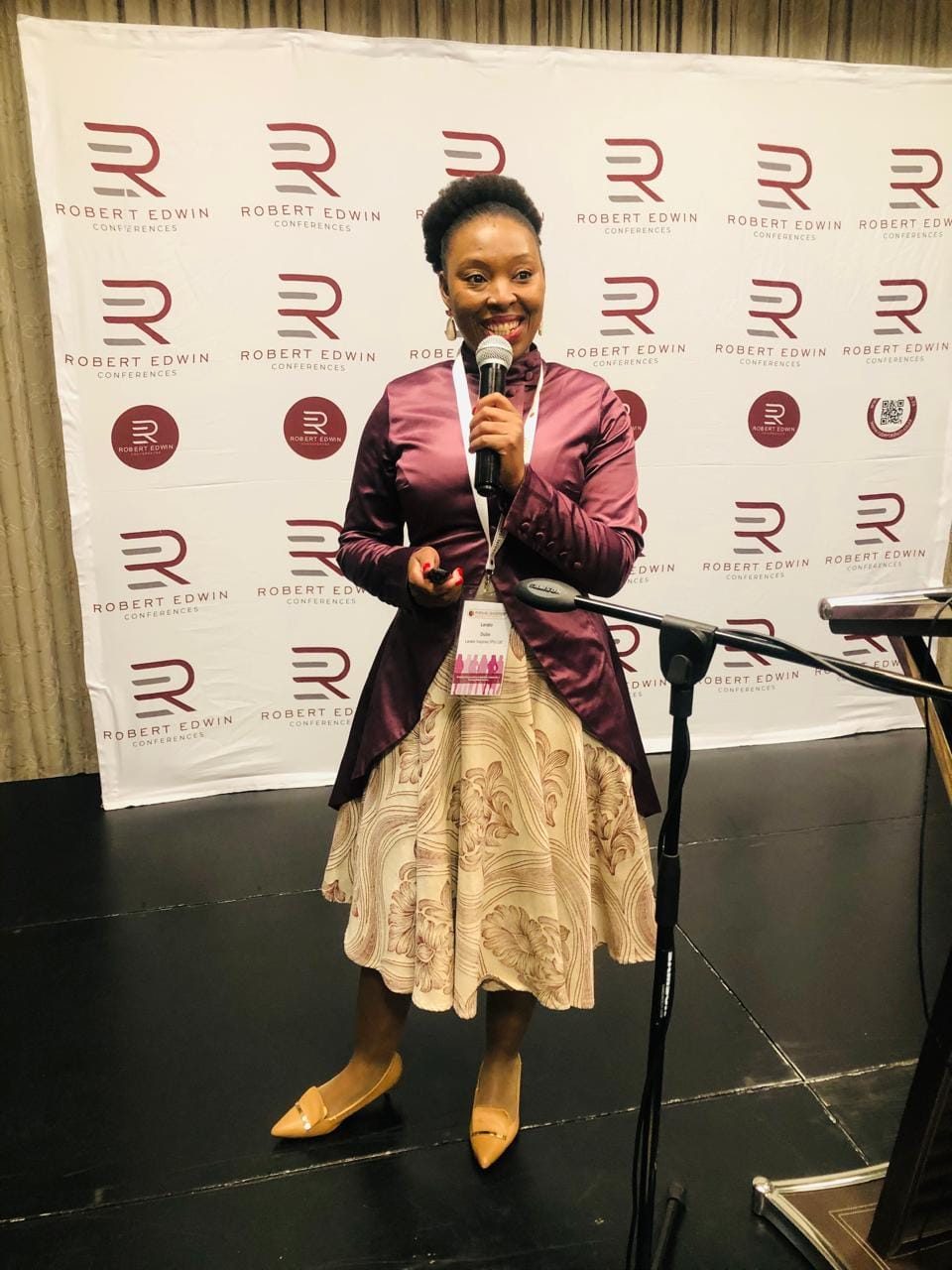 Lerato Senoko Dube speaking at a leadership conference